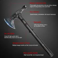 2 in 1 Tactical Axe Tomahawk Army Outdoor Hunting Camping Survival Machete Axes Hand Tool Fire Axe Ice Machete Hatchet Tomahawk 2