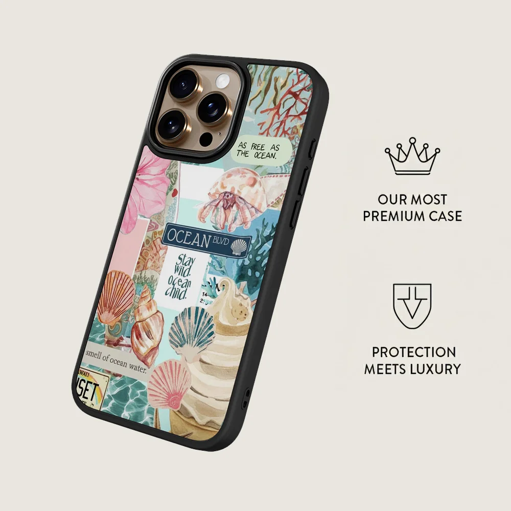 Elegant Pink Seashell Magnetic Phone Case - Glossy Shockproof Hard Cover