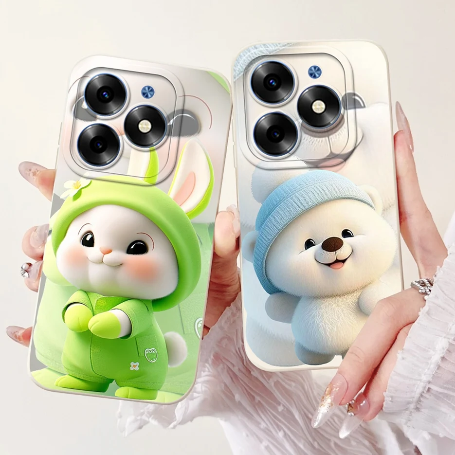 Cute Panda Cartoon Cover - Soft Silicone Case for Tecno Spark 20 Series