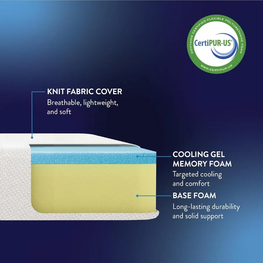 10 Inch Memory Foam Mattress Cooling Gel Infused Certified Safe Foams Fabric Mattress in a Box King