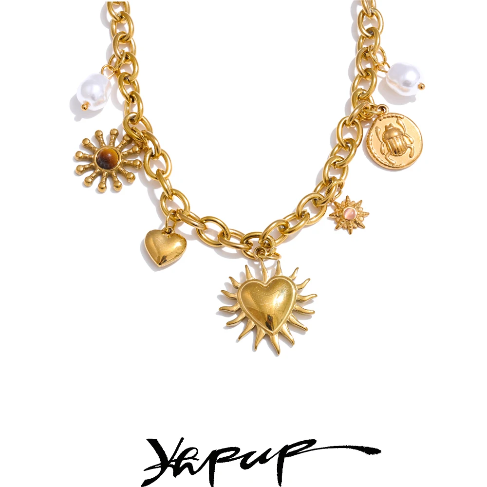 Yhpup Necklace Stainless Steel Waterproof for Women