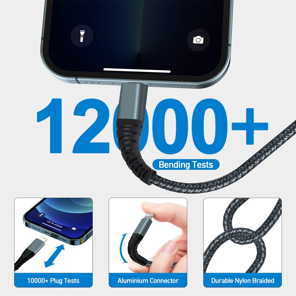 NNBILI USB C Cable For iPhone 14 13 12 11 pro Max XS PD 20W Fast Charging Cable Type C To iOS Date Wire For iPad Pro Data Cable Best Sellers In Phones Accessories