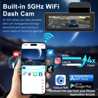 Caméra embarquée ADAS 4K+2.5K GPS WIFI Vision nocturne 24h Mini caméra embarquée avec objectif arrière en option Enregistreur vidéo DVR pour voiture Boîte noire 5