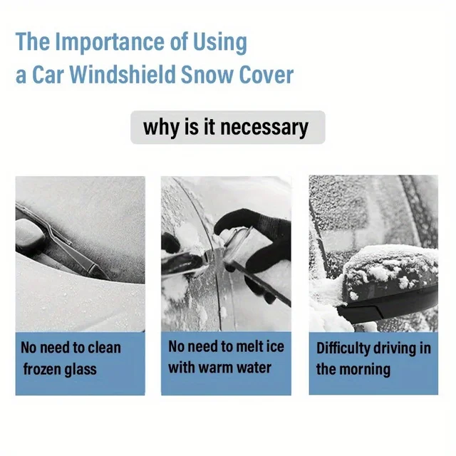 Car Windshield Snow Shield Cover Sun Protection Front Window Frost Sunshade Waterproof Shade Sunshield Suv Sedan Winter Summer 3