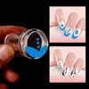 Heallor Nail Stamper Jelly Silicone Printing Nail Polish Stamping French Tip Nail Stamp Template with Scraper Manicure Stencil T 3