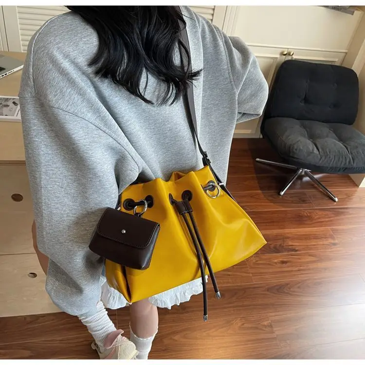 JIAERDI Vintage Green Bucket Bag Purse Women Versatile Casual Luxury Design Crossbody Bags Female Retro Y2k Handbag Aesthetic