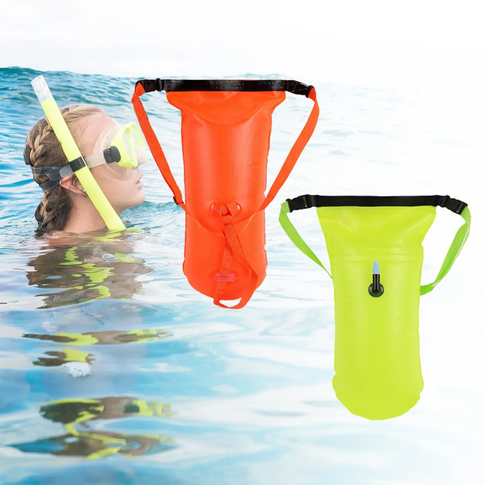Swimming Buoy Safety Swim Buoy Waterproof Bag High Visible Buoy Float Waterproof Storage Bag for Diving Outdoor Surfing Rafting Swimming
