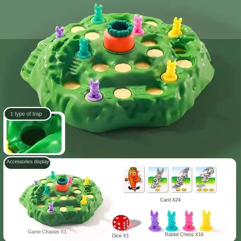 Carrot Rabbit Trap Table Board Defend Game Challenge Parent-Child Family Party Interactive Educational Puzzle Puzzle Toys Gifts