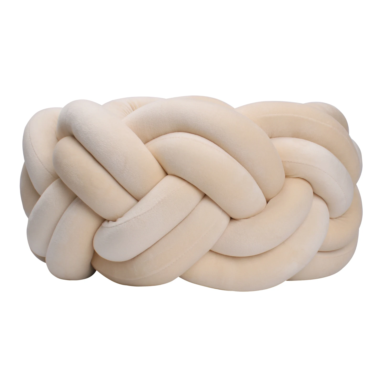 2M Baby Bed Bumper Knotted Braided Handmade Soft Pillow Pad Cushion Nursery Cradle Infant Room Long Knotted Braid Pillow