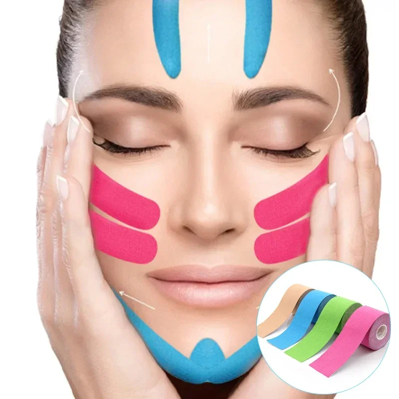 

V Line Kinesiology Tape For Face 2.5CM*5M Neck Eyes Lifting Wrinkle Remover Sticker Tape Facial Skin Care Tool Bandagem Elastic