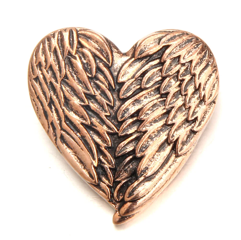 15pcs Angel Wings Love Heart Metal Snap Buttons Fit 18mm Snap Bracelet Button Necklace For Women Men