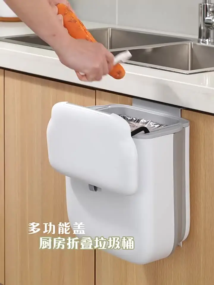 LYNLOO 9L Hanging Trash Can - Wall Mounted, Airtight, For Kitchen, Bathroom, Cabinet, Office, Car
