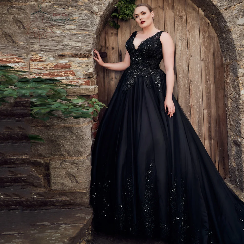 Black Wedding Dresses Plus Size Elegant Black Wedding Dresses Plus