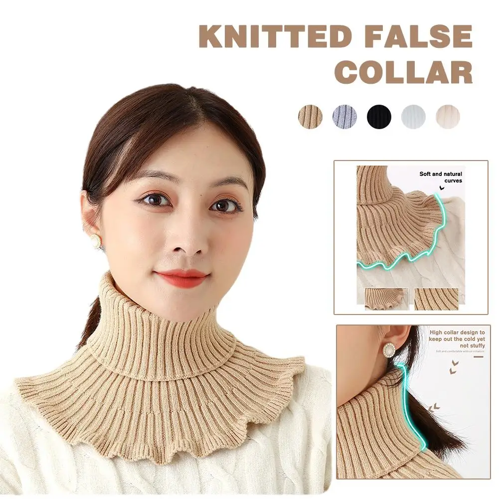 

Elastic Knitted Neck Collars Knitted Wool False Collar Ornaments Solid Color Scarf Woolen Neck Collars Fake Collar Fashion R6h0