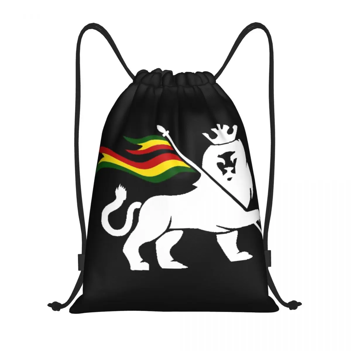Rastafari Rasta Lion Multi-function Portable Drawstring Bags Sports Bag Book Bag For Travelling