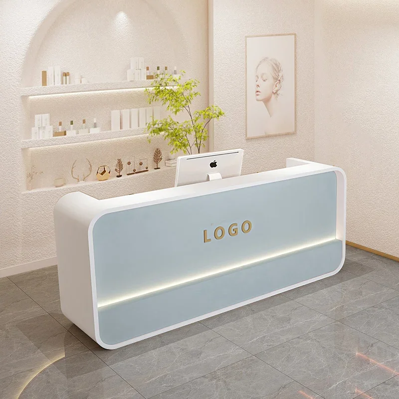 Pulpit Desks Reception Offices Restaurant Counter Reception Stainless Salon Ufficio Tavolo Lusso Commercial Furniture