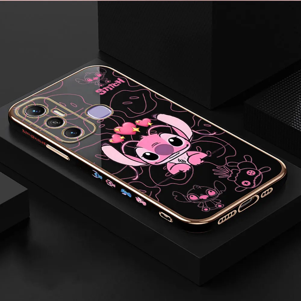 thumbnail image 1 of Smooth E-TPU Phone Case Infinix TECNO POP SPARK 6 7 8 10 20 GO 20C CAMON 17 18 19 POVA 2 3 5 Case Anime Lilo Stitch Angel Couple, 1 of 5