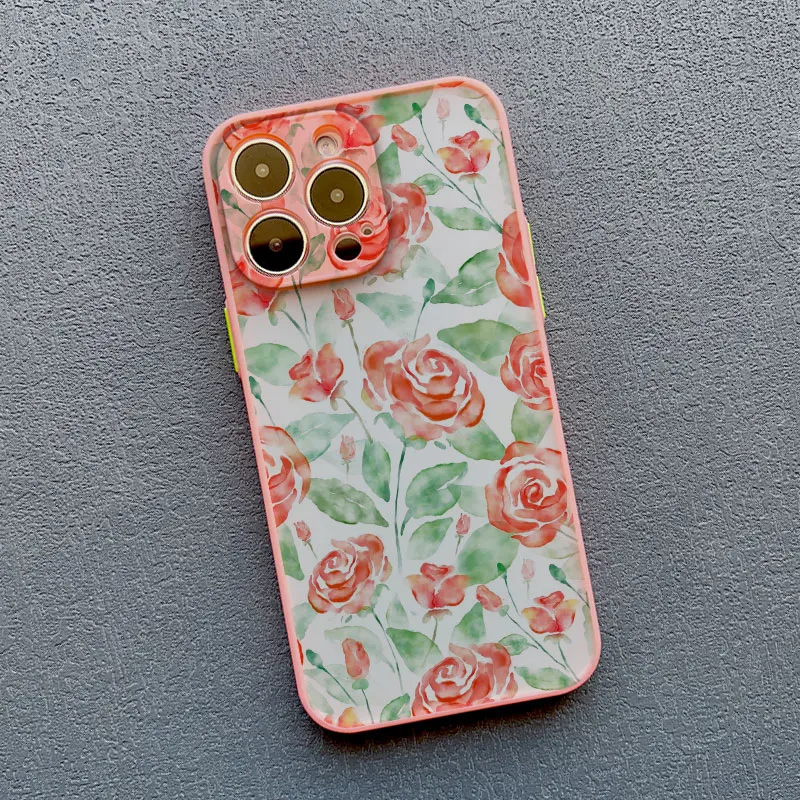 Aquarell-Blumen Handyhülle für iPhone 17 16 15 13 12 11 Pro Max Mini 14 Pro Max Plus X XR XS 16 Plus Stoßfeste Schutzhülle Fundas – Detail 4