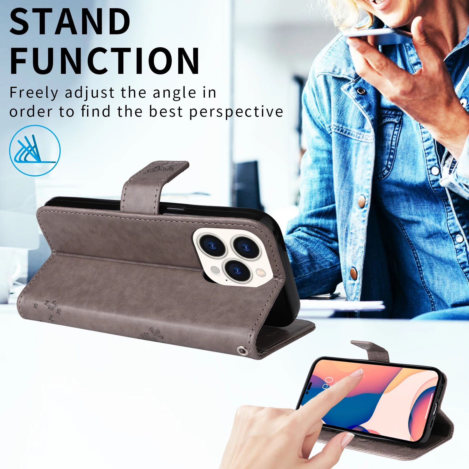 Shockproof Magnetic Flip Card Wallet Leather Phone Case and Cover