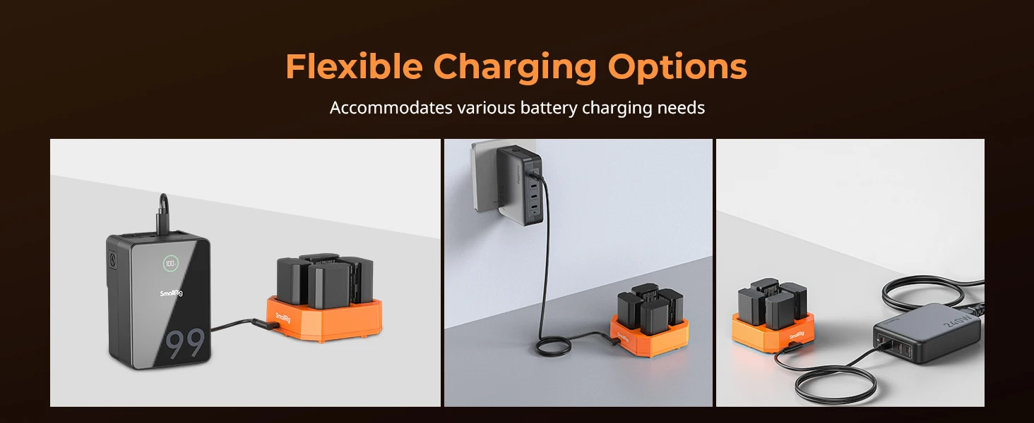 for NP-FZ100 4-Channel Camera Battery Charger w 60W Fast Charging, LED Display 4