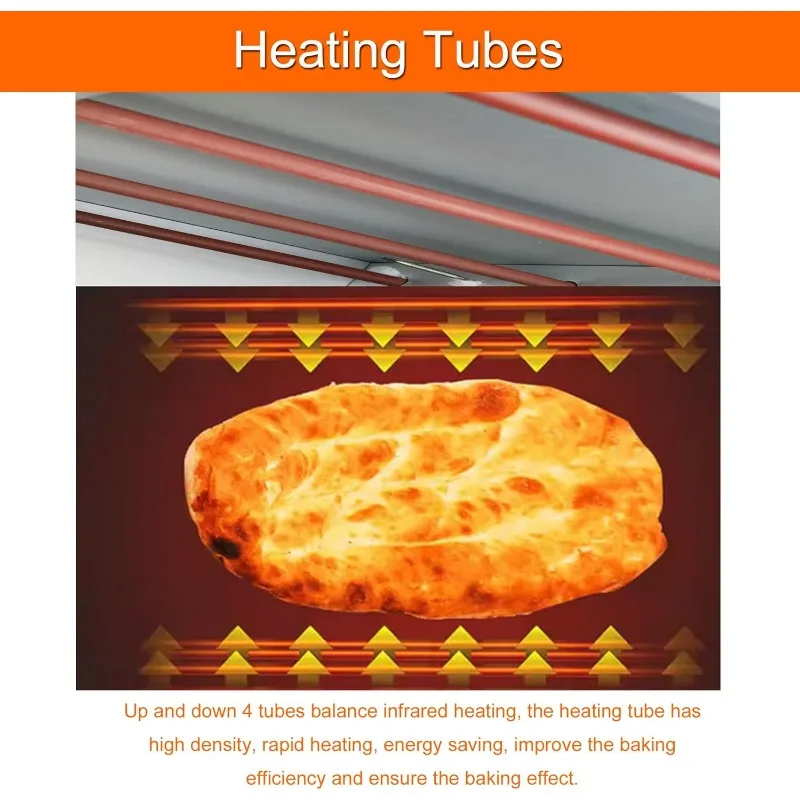 INTSUPERMAI Commercial Pizza Oven Electric Oven Double Deck Convection Oven 6400W 220V Commercial Cooker 4