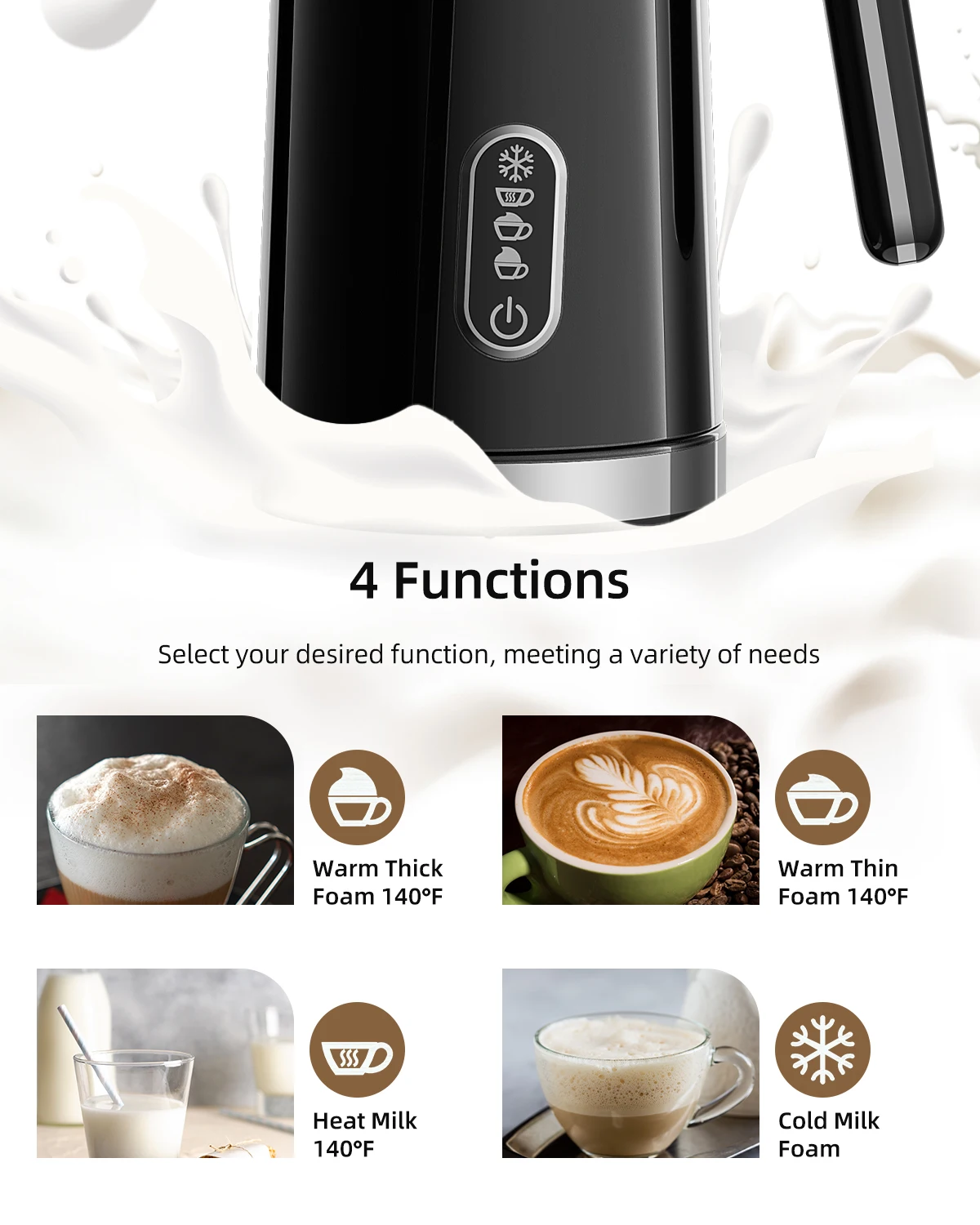 mais quente para latte espuma maker chocolates quentes cappuccino 4 1 02