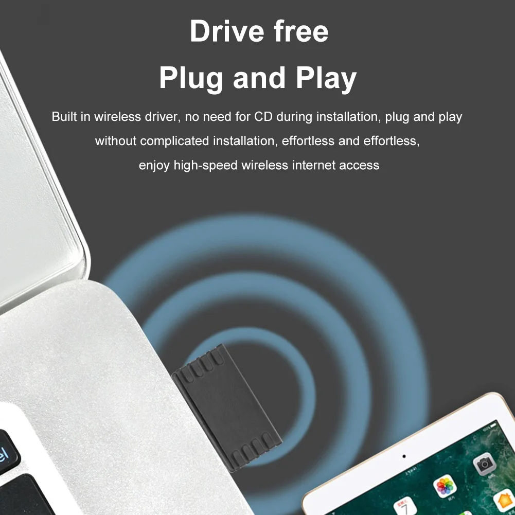 WIFI6 USB WIFI Network Card Free Drive 2.4GHz USB Dongle Wi-Fi Adapter 802.11b/g/n/ax for PC/Laptop/Desktop