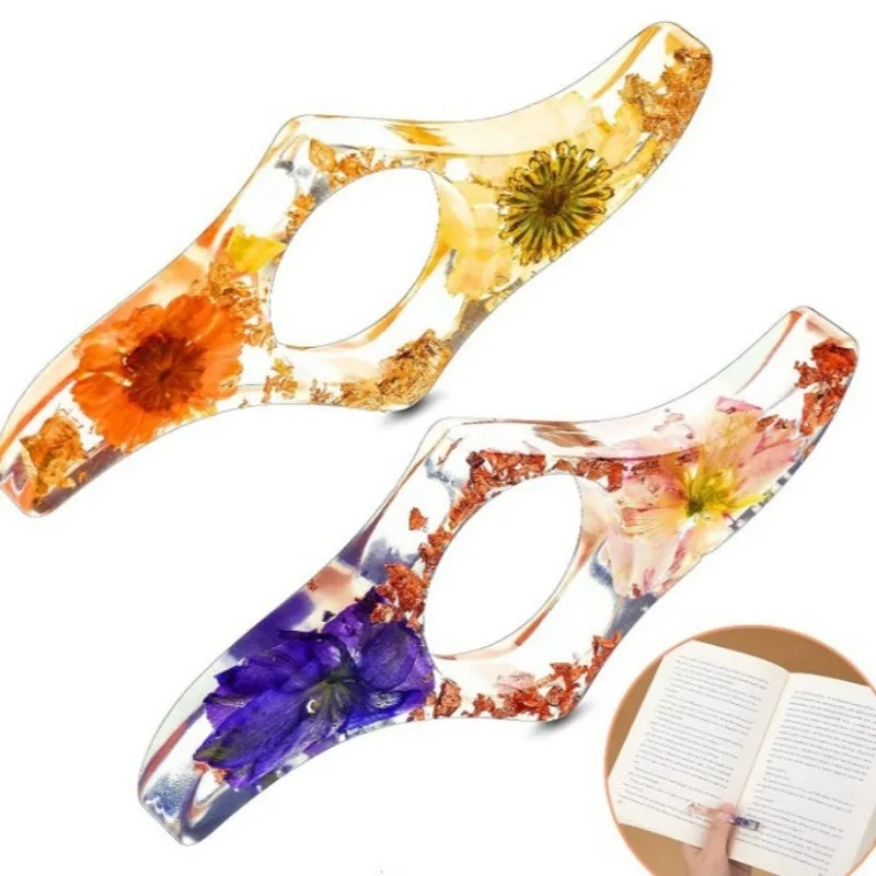 1pc Creative Reading Aid Thumb Book Support Book Page Holder Expander Flower Durable Resin Convenient School Supply bookmark page holder,silicone book page holder