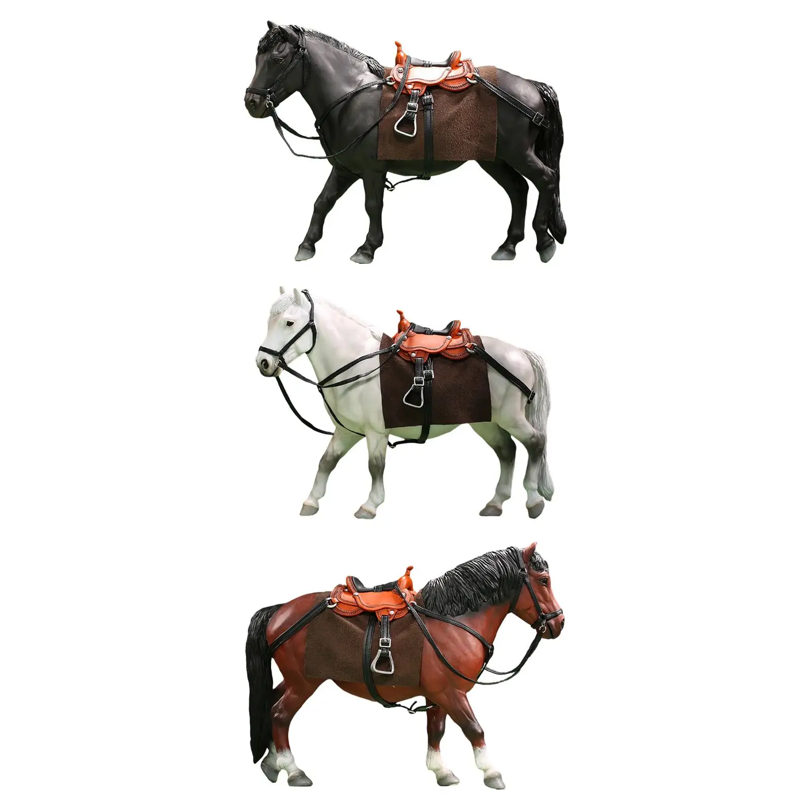 

1/12 Scale Horse Figure Ornaments Collectible Mini Horse Toys for 6 inch Action Figure Miniature Scene Diorama Accessory