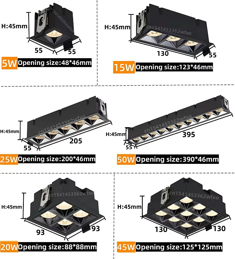 디밍이 가능한 LED 통 5W15W20W25W45W50W 천장 조명 AC110-220V 스포트라이트 메인 조명 없음 상업용 조명