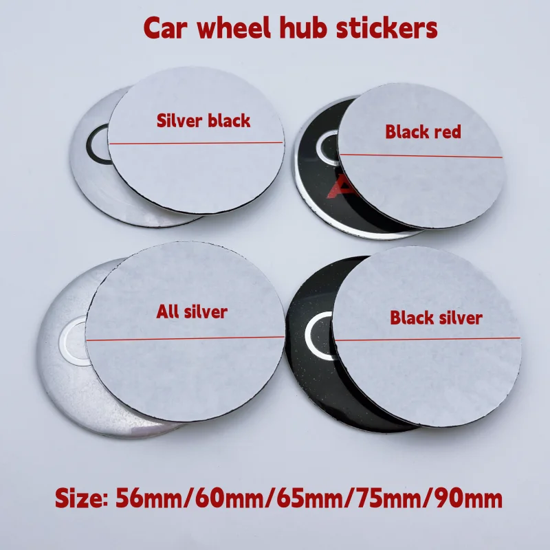 

For Au-di A3 A4L A6L Q3 Q5L Q7 A5 A7 Q2L 56mm60mm65mm75mm Car Wheel Center Hub Caps Cover Stickers Badge Logo Decal Accessories