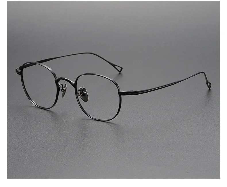 MOMOJA 2025 Herren-Brillengestell aus reinem Titan, rund, modisch, ultraleicht, 148 mm, große Brille, einfache Brillen 88055 – Detail 11