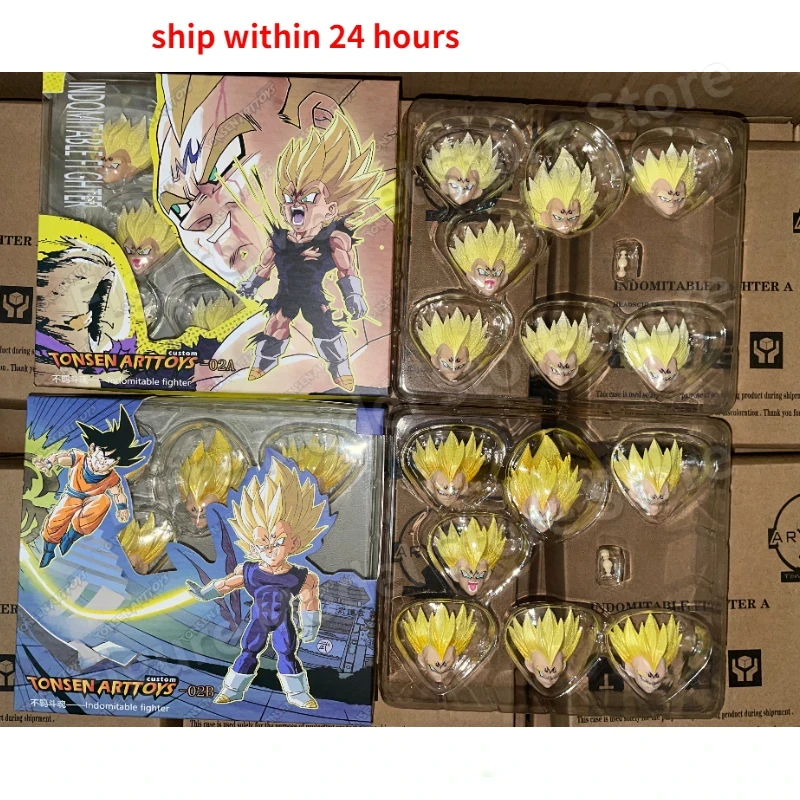 

In Stock Tonsenarttoys S.H.Figuarts SHF Dragon Ball Indomitable Fighter Majin Vegeta Heads Accessories Set Anime Action Figure
