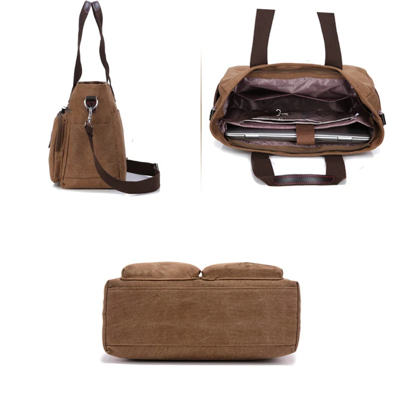 Business Briefcase Canvas Laptop Bag Portable Fashion Shoulder Bag Crossbody Bag Laptop Canvas Bag Is Simple and Stylish