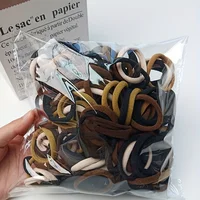 50/100pcs Boho Seamless Elastic Hair Ties-Thick Comfortable & Durable Ponytail Holders for Women - Solid Color Hair Accessories - Image 3