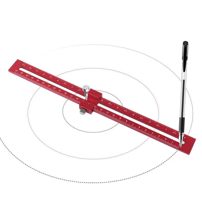 Smart-Woodworking Pocket Ruler W/ Circular Drawing Positioning Needle-T-Type Scribe Square Layout Tool Drawing Compass