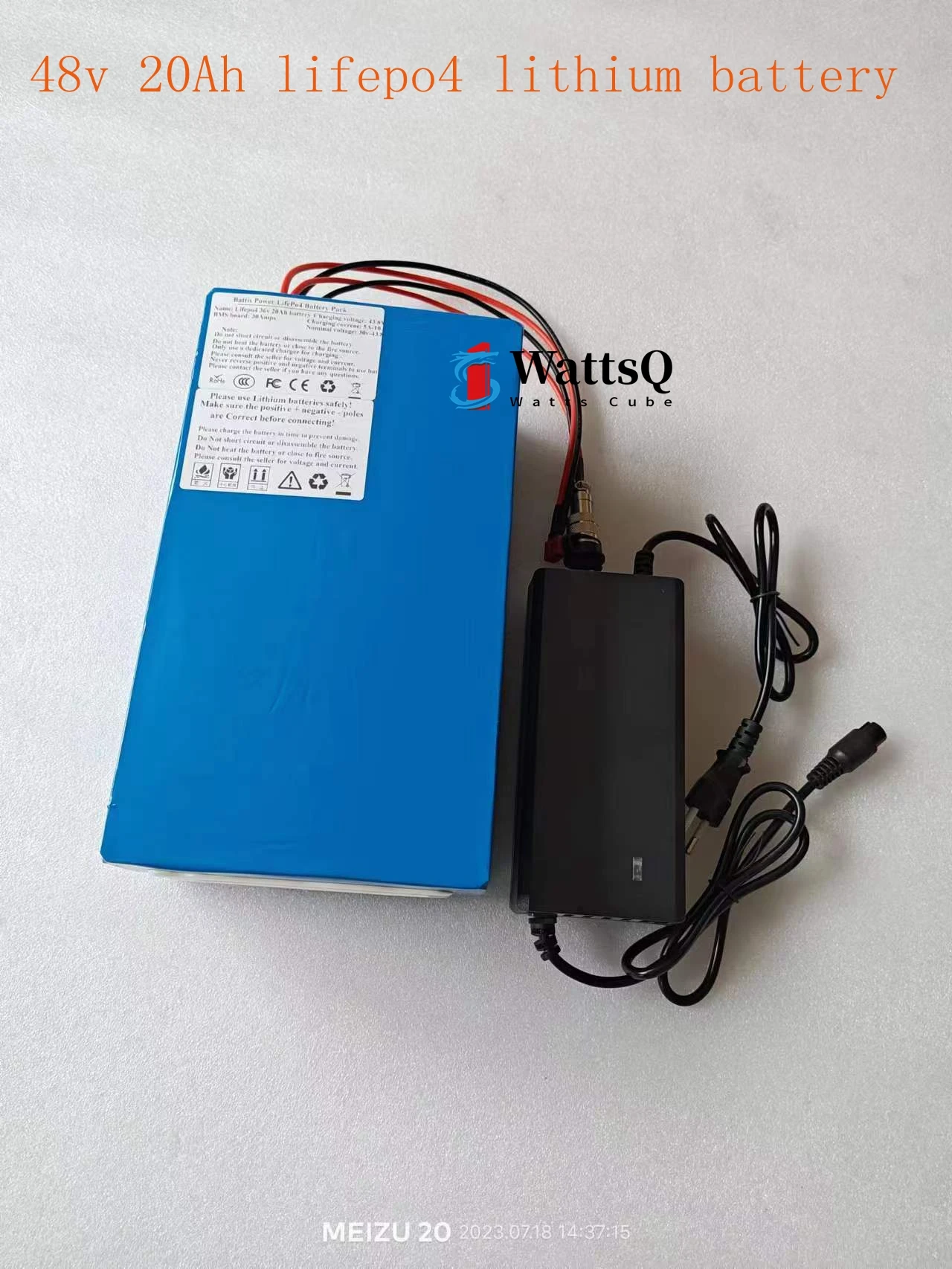 48V 20Ah Lifepo4 Batteria Al Litio 48V 20Ah Lifepo4 Cell Bms 16S 51.2V Per 2000W Electro Scooter Ebike Bicicletta + Caricatore 5A