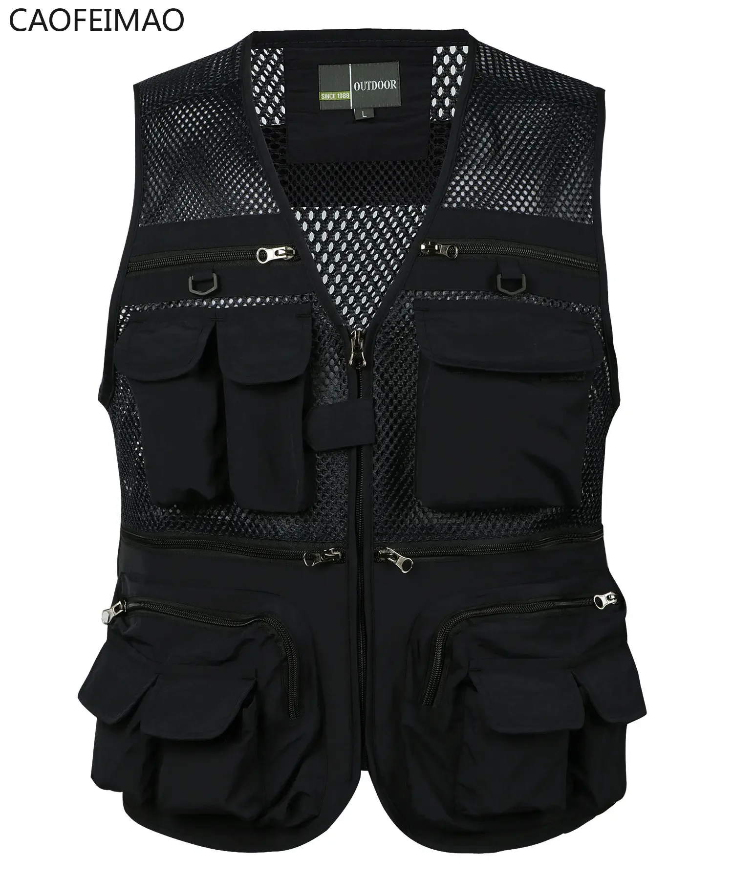 2023 Men's Vest Tactical Webbed Gear Coat Summer Photographer Waistcoat Tool Many Pocket Mesh Work Sleeveless Jacket Male