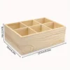 Wood Tea Bag Storage Organizer Container Box Stackable, 6 Compartments Wooden Holder Desktop Pen Holder Office Organizer 4