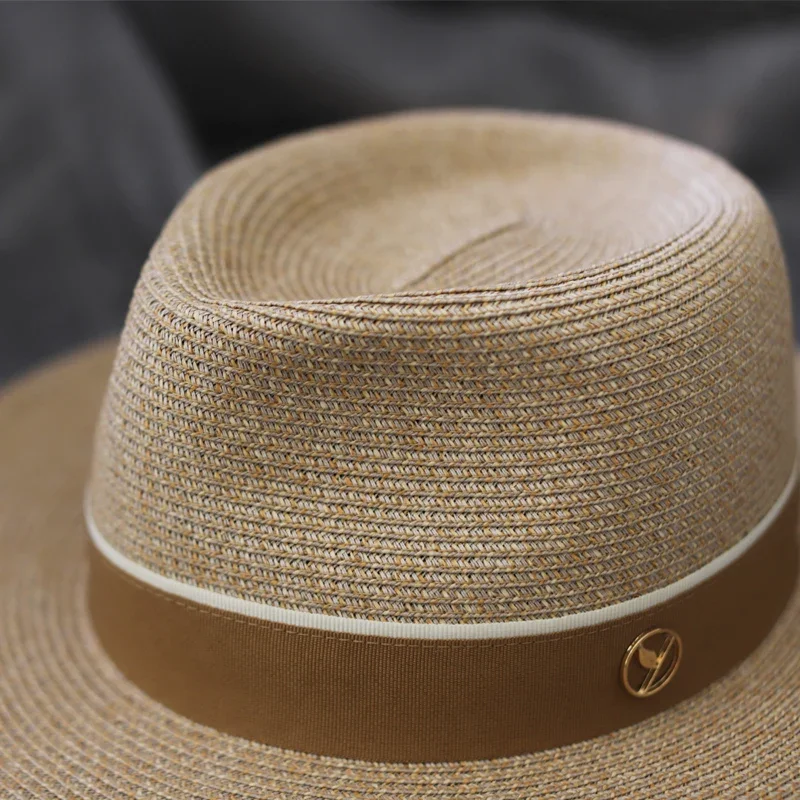 Sun Hat Sun Protection Hat Natural Panama Soft Shaped Straw Hat Summer Women/Men Wide Brim Beach Sun Cap UV Protection Fedora Birthday Gift