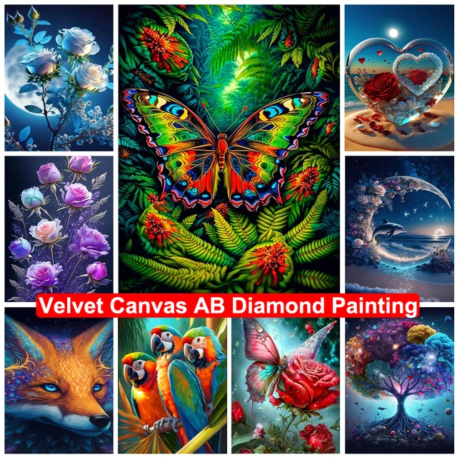 Luxury AB Velvet Diamond Painting Kit -Peacock