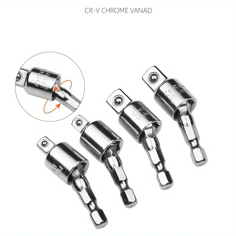 1/2 3/8 1/4 adapter 360-degree hexagonal handle to square head connecting rod wind batch socket wrench