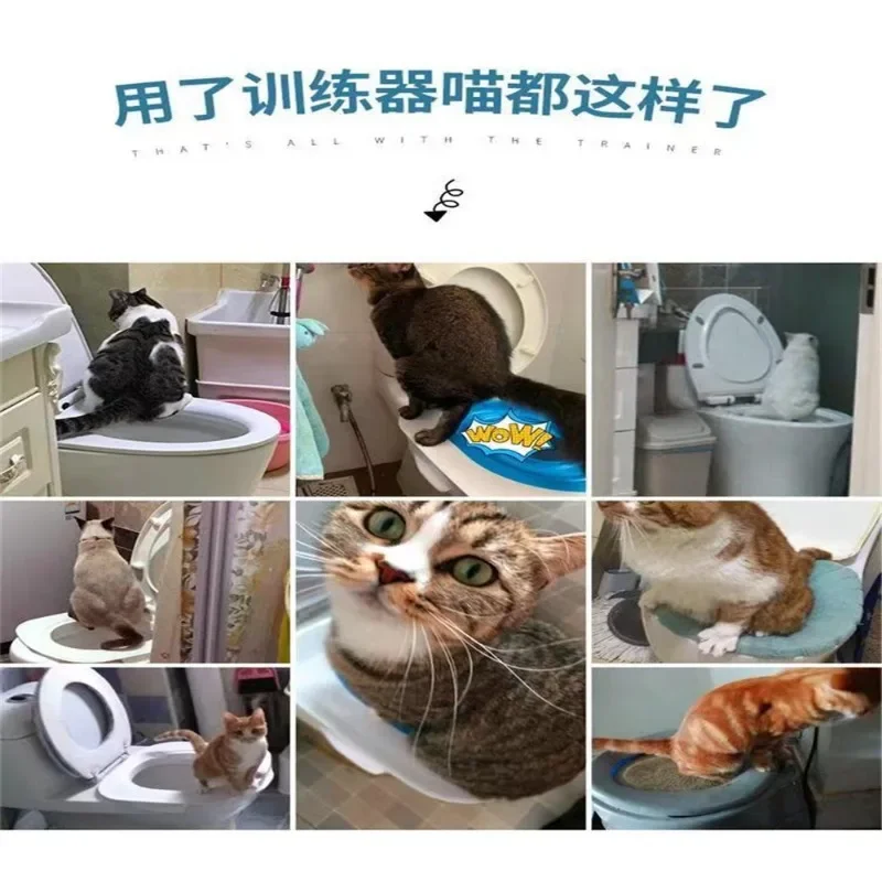 Cat Toilet Trainer Plastic Cat Toilet Training Kit Reusable Puppy Cat Litter Mat Toilet Trainer Pets Cleaning Cats Training Product