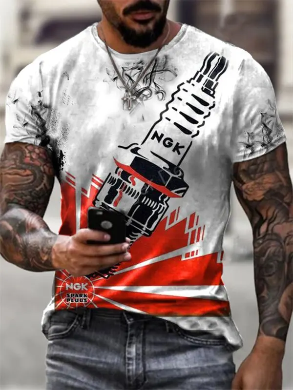 Camisetas De Manga Corta De Verano Para Hombr, Camiseta Deportiva De Cuello Redondo En Degradado, Casual Y De Fitns - China Men Shirts Y Summer Shirt Precio