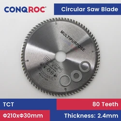 210x30mm TCT Circular Saw Blade 80 Teeth Woodworking Cutting Disc