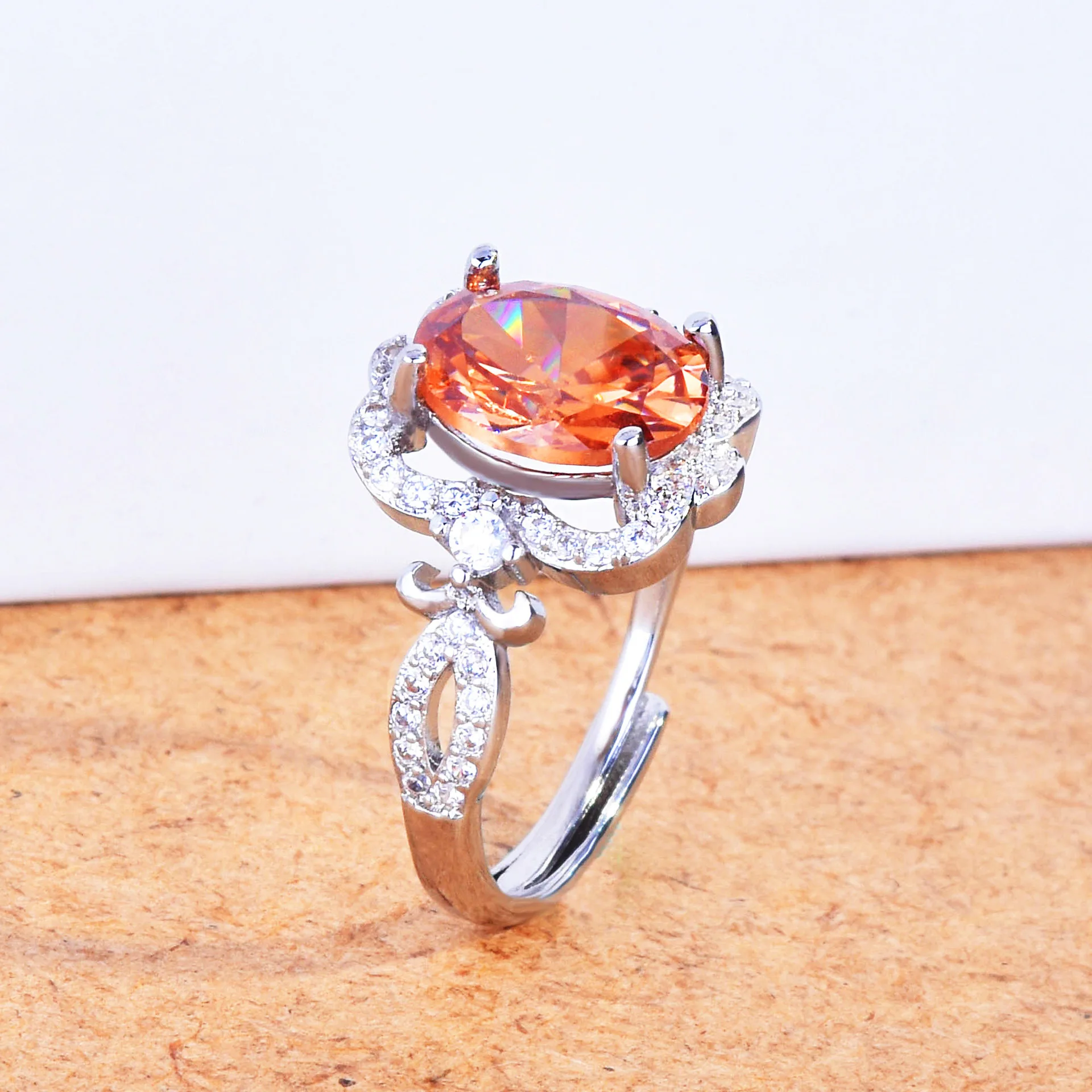 Orange Fire Opal Ring in 18ct Yellow Gold by Julia Lloyd George