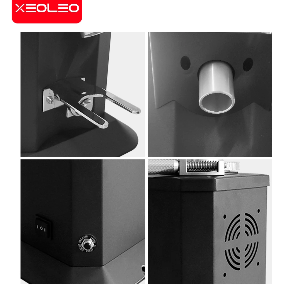 XEOLEO 1450 RPM Commercial Electric Coffee Grinder 74MM Flat Stainless Steel Burr Espresso Coffee Bean Grinder Machine 350W 6