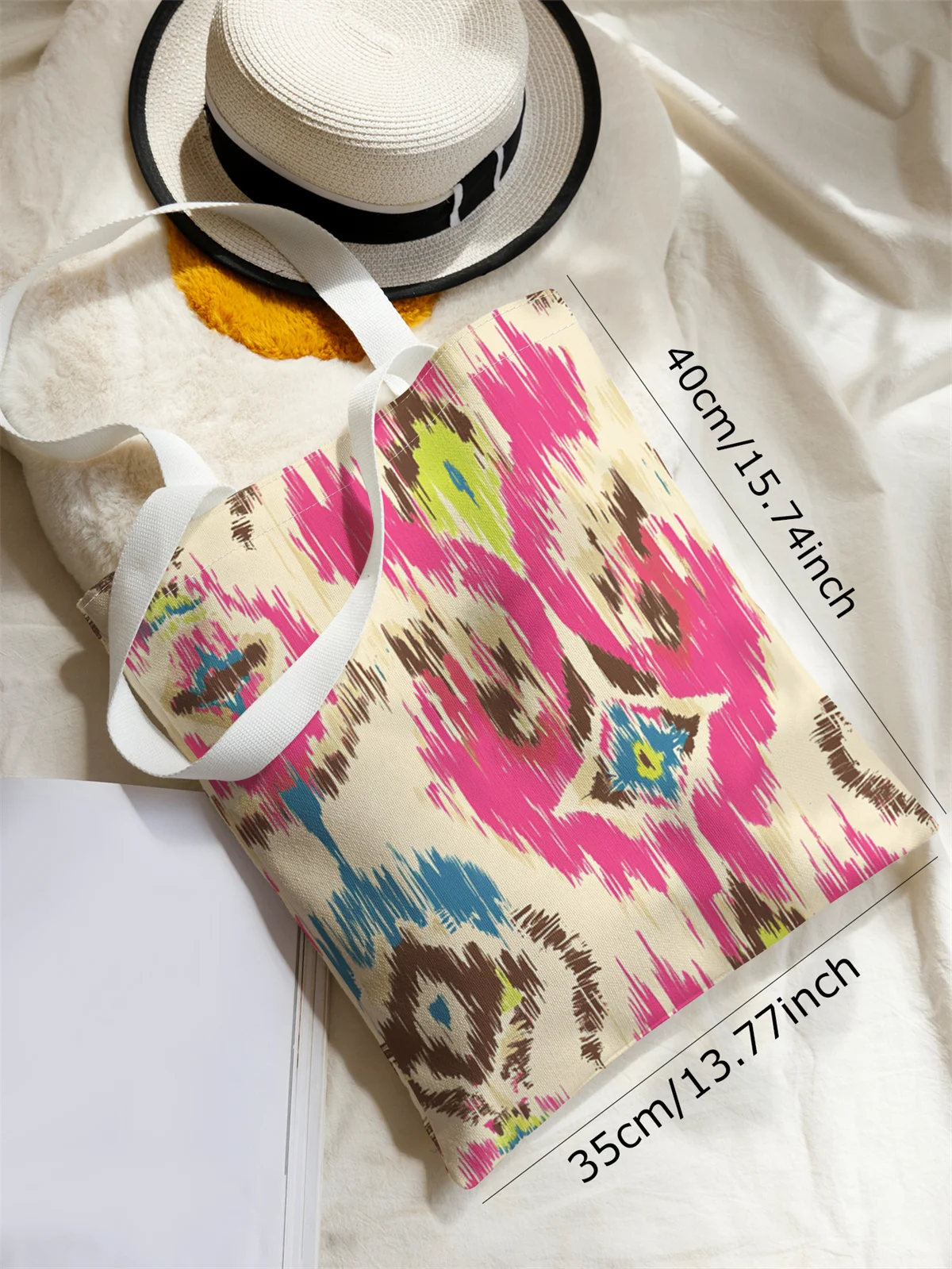 Printed casual handbag, reusable fashionable backpack, multifunctional handbag, canvas shopping bag