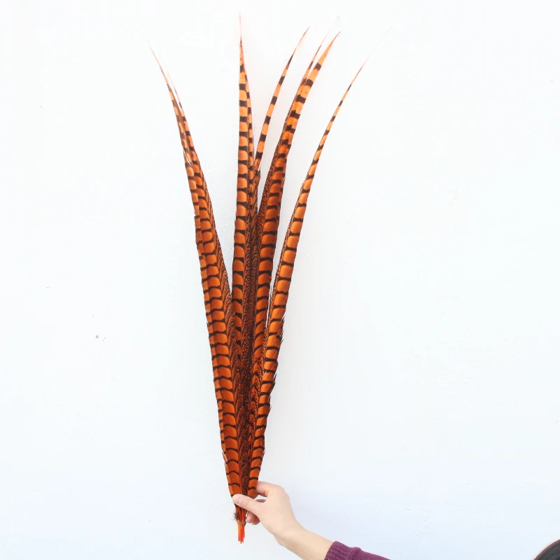 12675円 最新 20PCS 32-36INCH 80-90cm of for Crafts Black White Long Natural Feathers Decoration Carnival Plumasの Color : Orange Size 20pcs