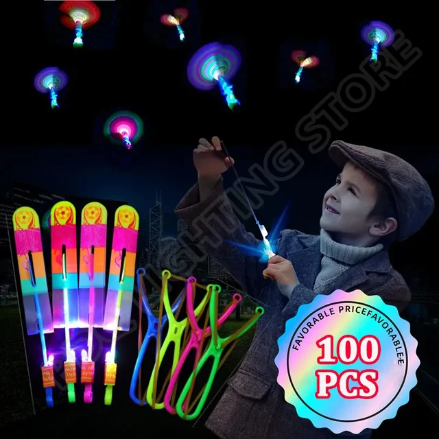 Jouet lumineux à LED pour enfants, flèche, fusée, hélicoptère